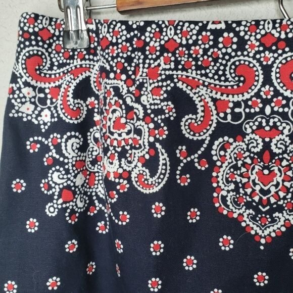 Talbots Paisley Bandana Print A Line Skirt Size 6 - Picture 4 of 6